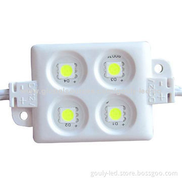 LED Module, 4 LEDs 5050 SMD, White Color, 12V DC Input Voltage